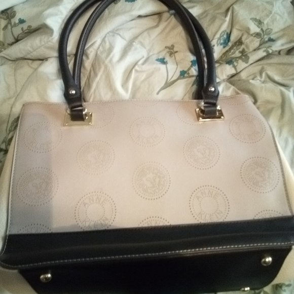 Anne Klein, Large Purse, Tan/Black Purse, Tote Bag - Picture 2 of 5